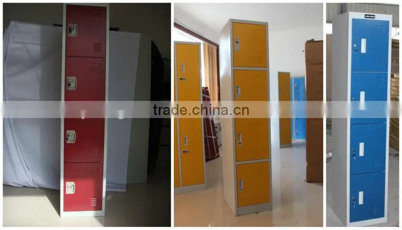 Colorful and fashion 4-tier door steel furniture,steel locker,KD structure
