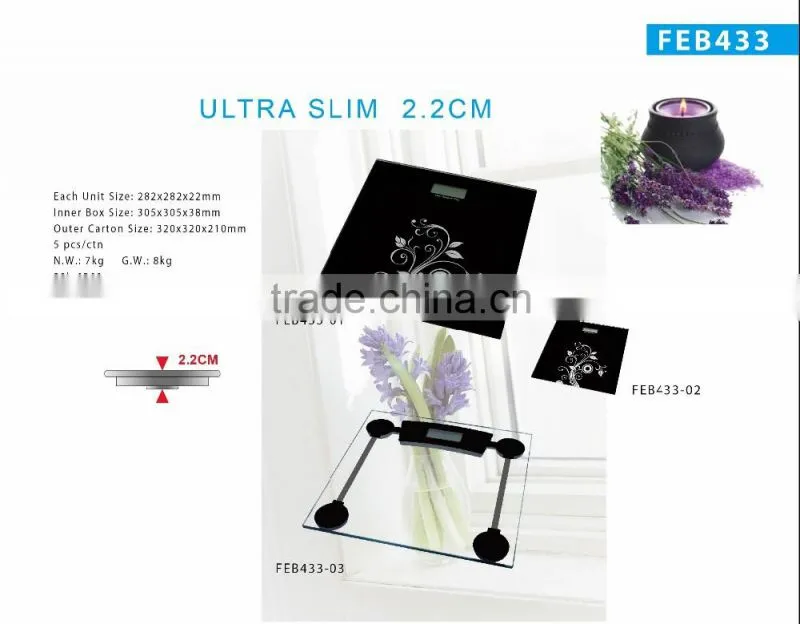 future life ultra slim bathroom scale, electronic personal scale, digtal glass scale