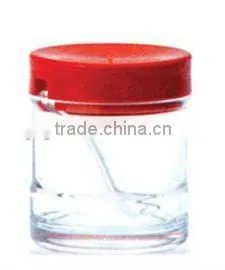 Squeeze sauce colored plastic condiment bottle