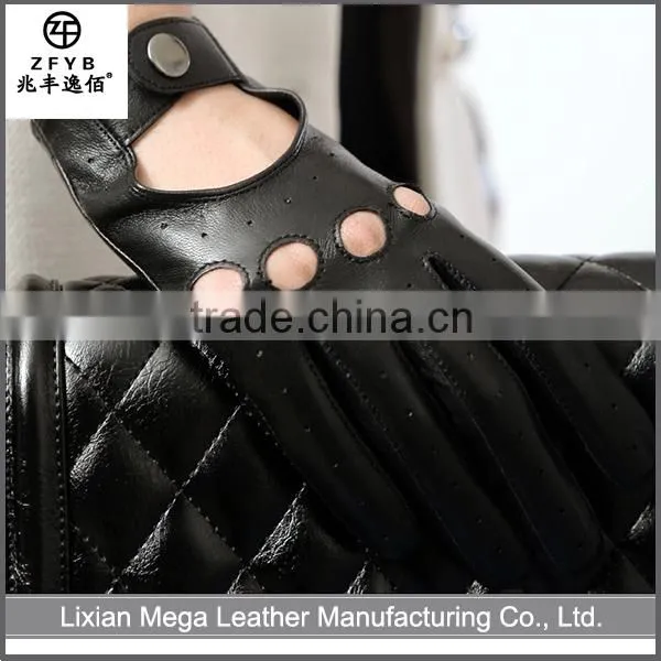 2016 new design driving Leather Gloves With Perforated Pattern