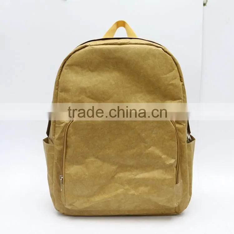 Trendy casual strong tyvek backpack brown tyvek paper school backpack