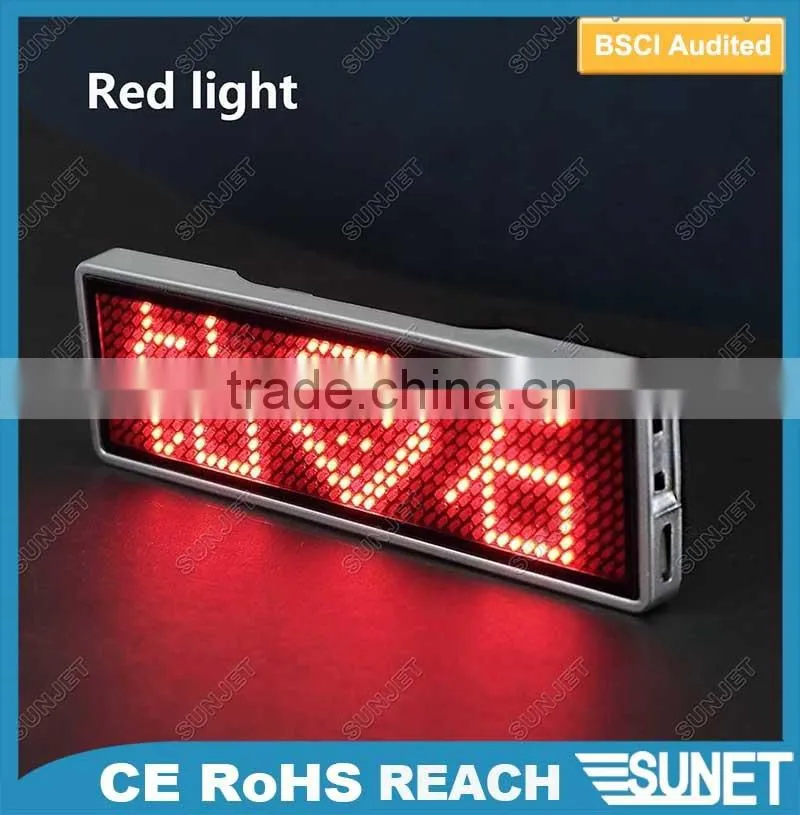 2016 english led badge high brightness led badge