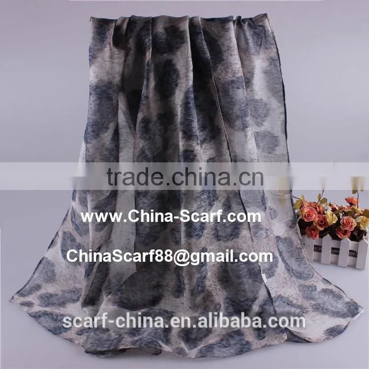 Wholesale voile leopard scarf