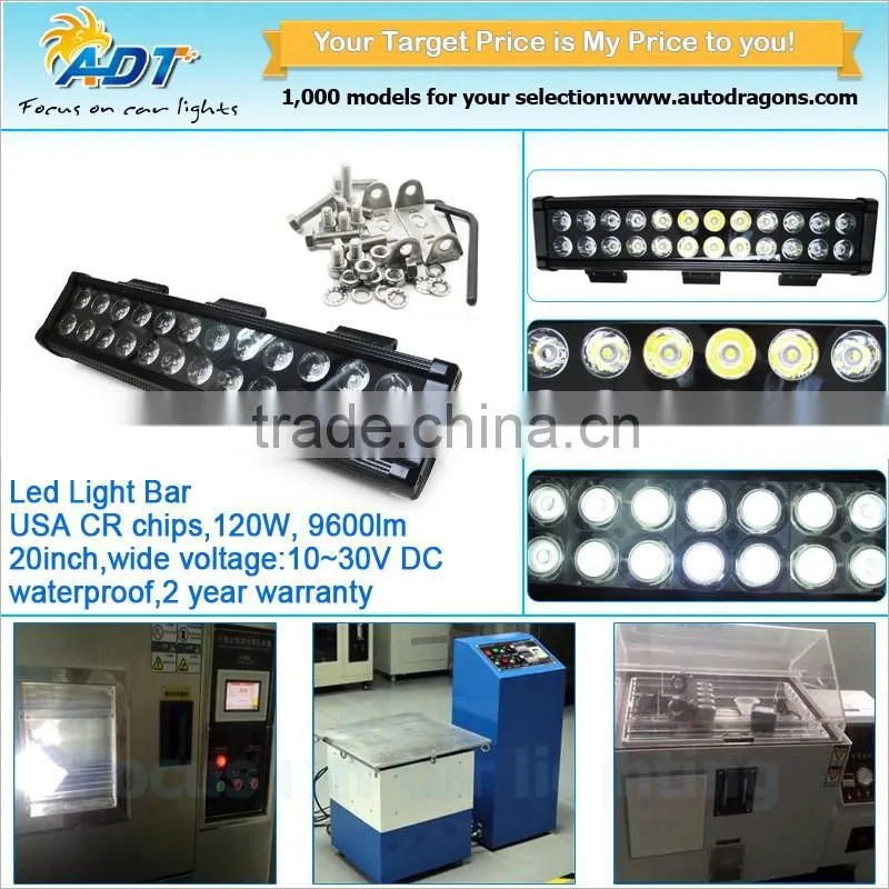 20inch 120W Led Work light Flood Spot bar Truck Jeep Atv Offroad Driving Lamp