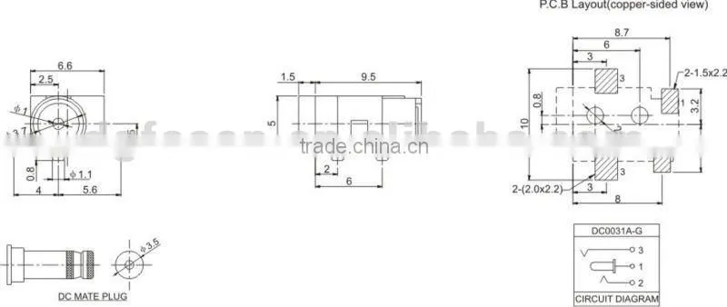 dc jack / dc smt power jack/ universal laptop power jack