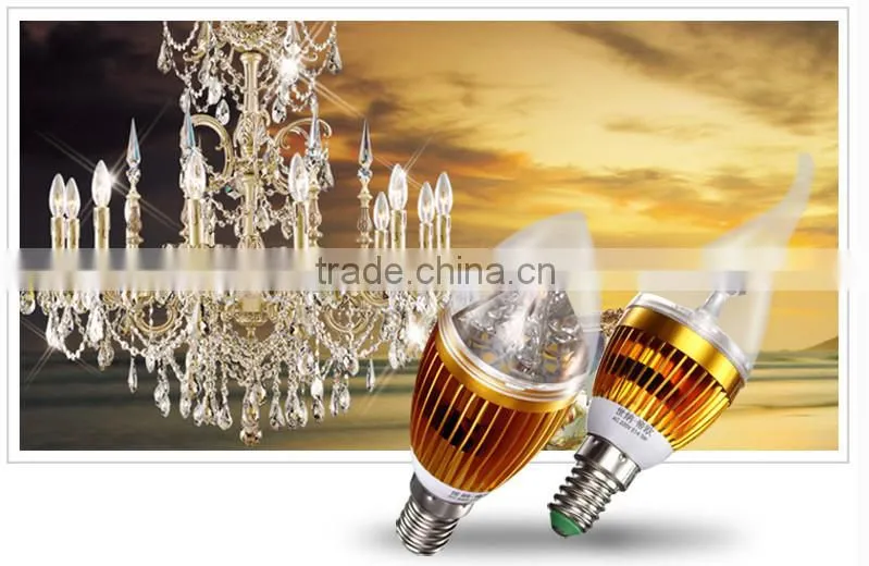 3W dimmable led candle bulbs E14 B15 B22 E27 Base Available (CE& Rohs)