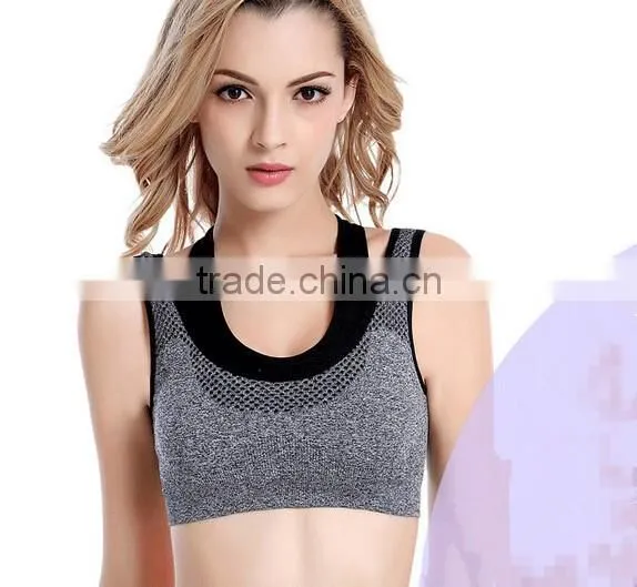 Women Padded Top Athletic Vest Gym Fitness Stretch Cotton Seamless Sports Bra