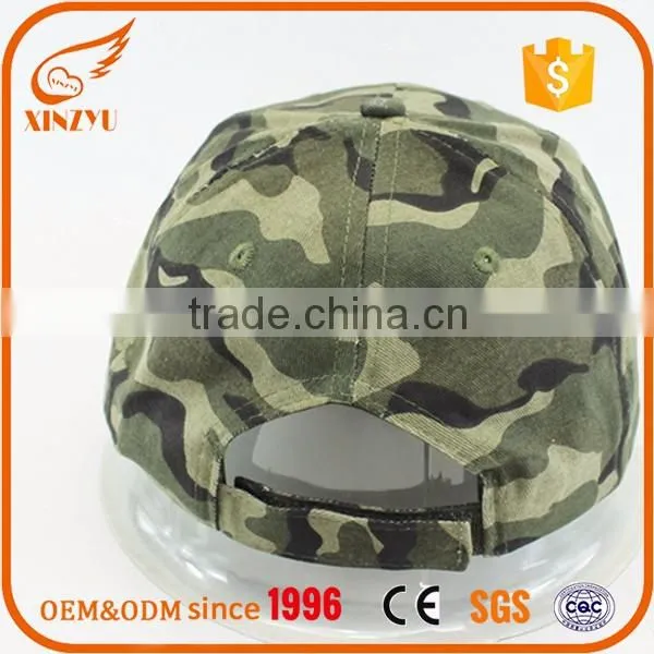 wholesale 3D embroidery camo 6 panel baseball cap customizable 100% cotton baseball cap hat
