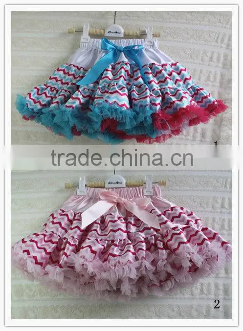 new design wholesale chevron pettiskirt for girls hot sale 2013 lastest new design satin skirt