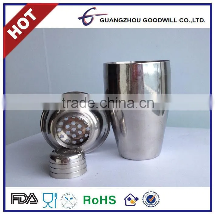 8oz stainless steel food grade promotional bar wine cocktail shaker