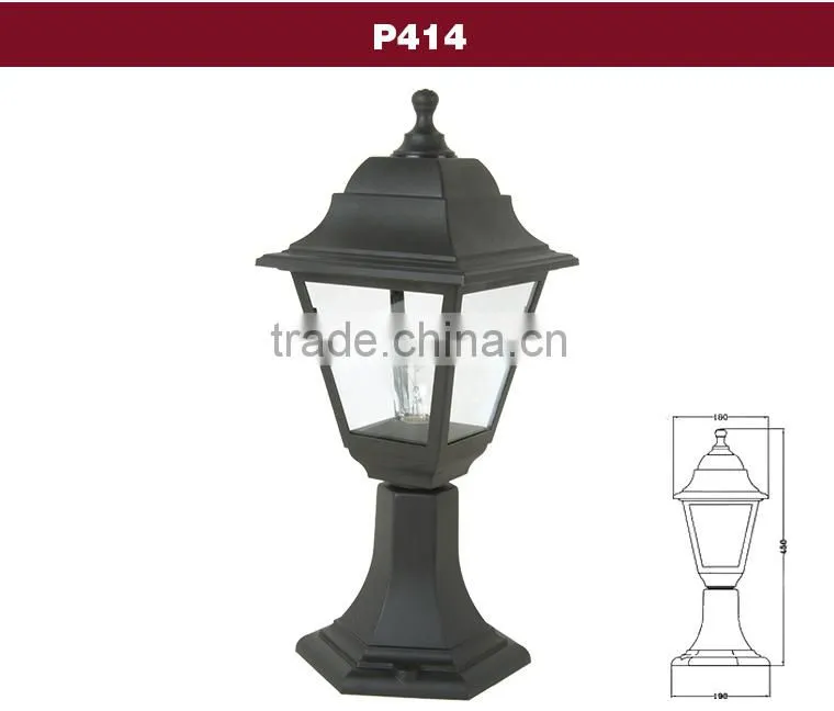 plastic outdoor pillar gate light,garden standing lamp,4pcs glasses