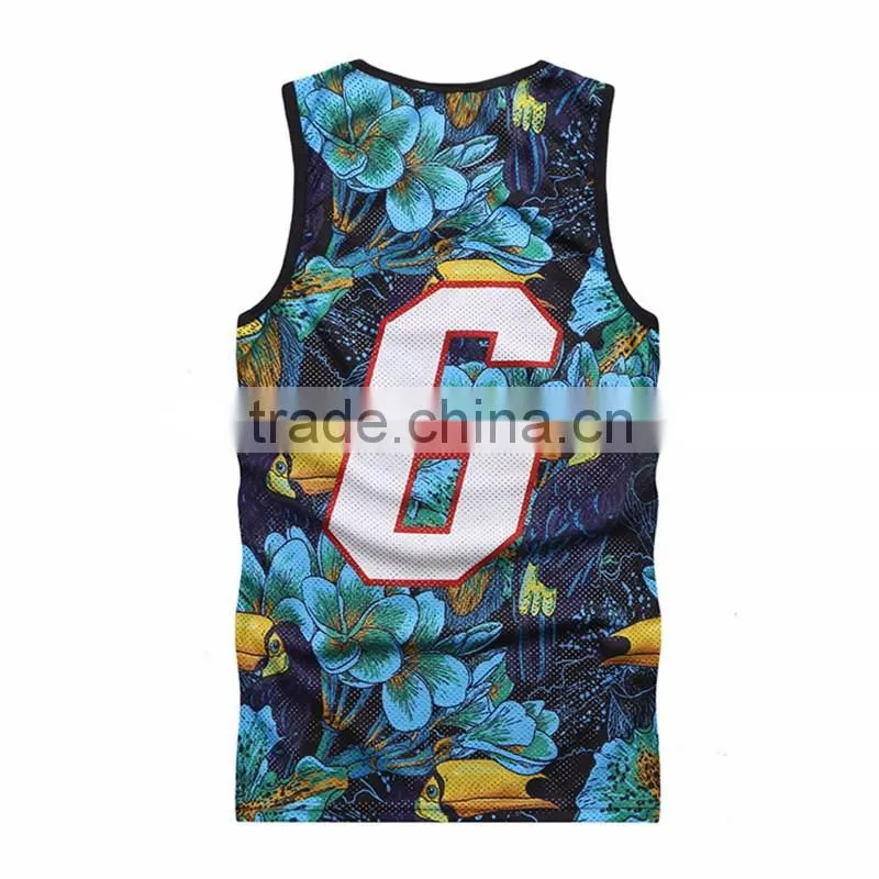 2016 new arrival Sublimation printing Super stretch cotton men's plus size 4xl tight vest white vest for men