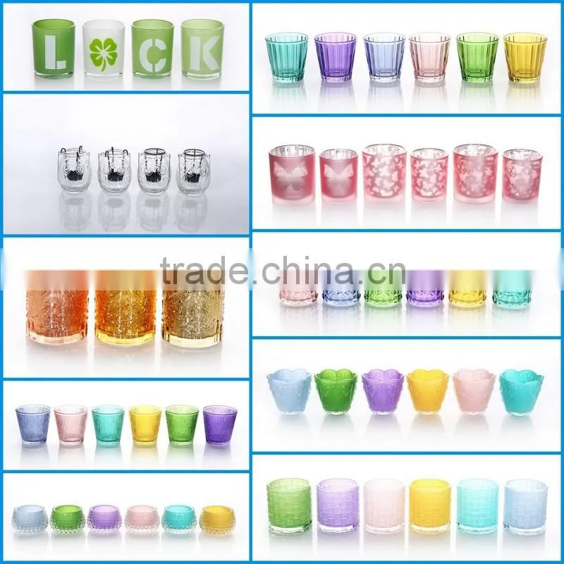 Custom Color Wholesale Glass Candle Holder Tealight Holder