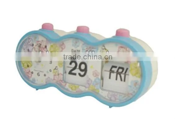 2013 new products platic desk/table alarm clock with calendar for promotion