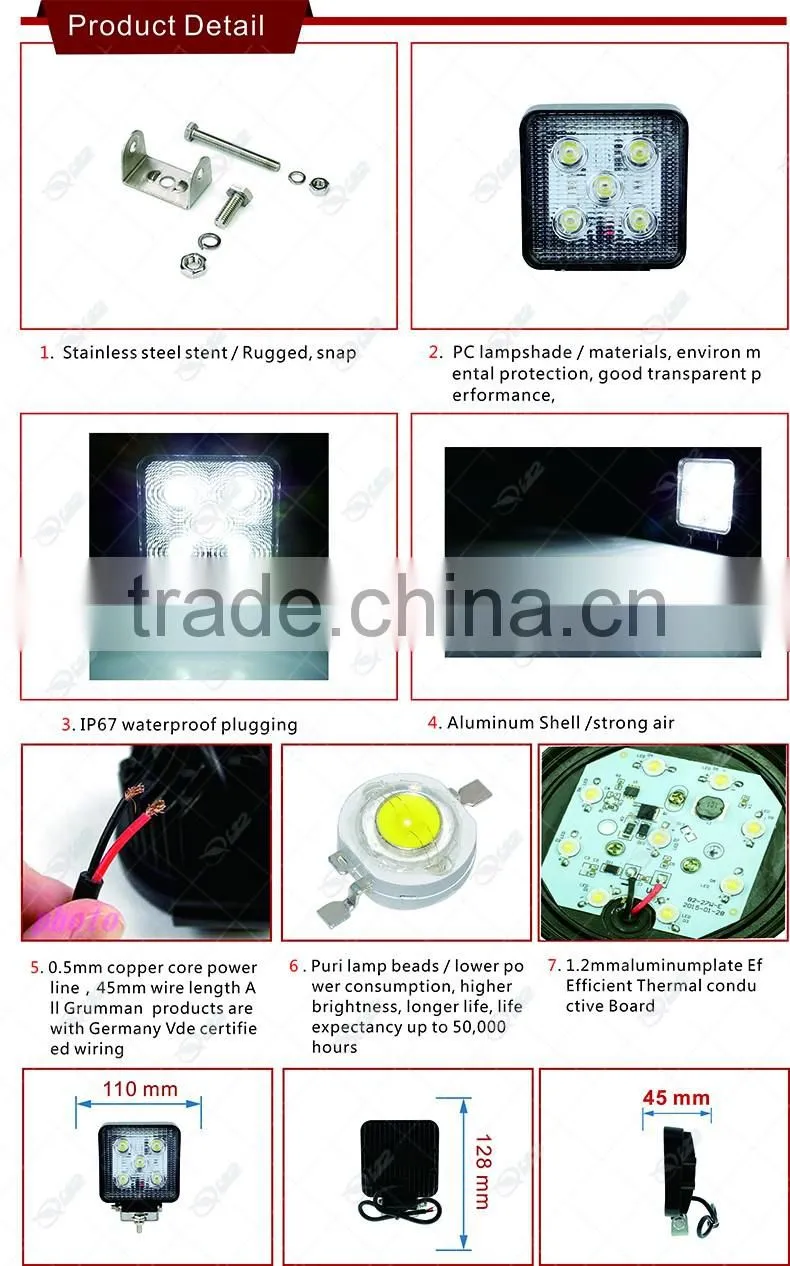 Motorcycle headlight 24v 15W dove led work light high quality cob led icicle lights
