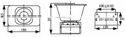 HS80 80W Police and Siren ABS Neodymium Alarm Speaker