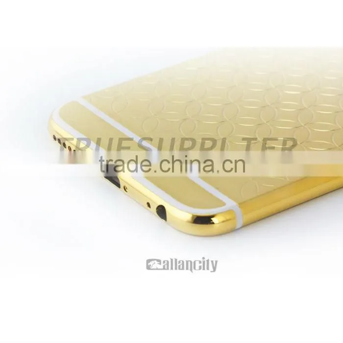 For iphone 6 gold mid frame, 24kt gold cover housing