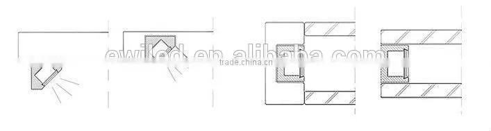 Shenzhen factory L shape led profile aluminum for corner lights
