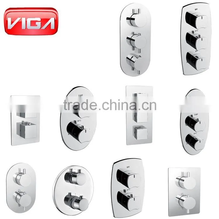 Wall mounted thermostatic bath shower mixer