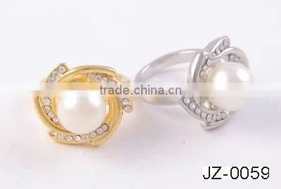 2012 new fashion silver pearl rings