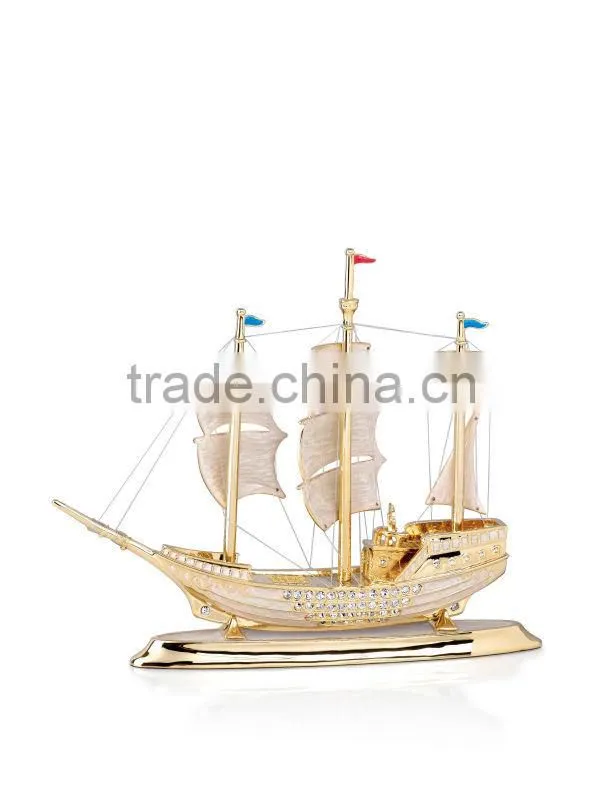 RORO home decoration crystal glass craft sailing ships household decor