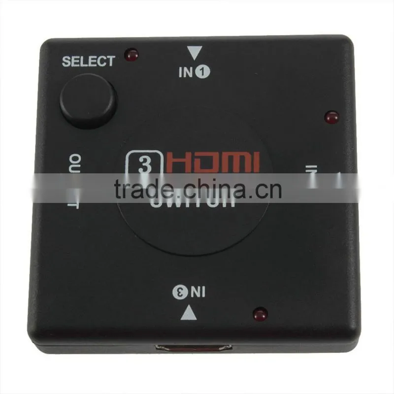 New Portable 1x4HD Splitter3 in 1Out 4 Ports hdmi splitter to coaxial
