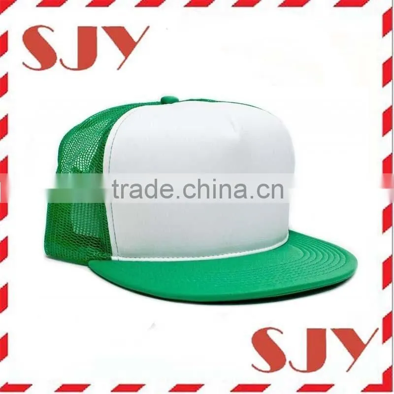 Flat Bill Blank Neon Mesh Trucker Hat Cap