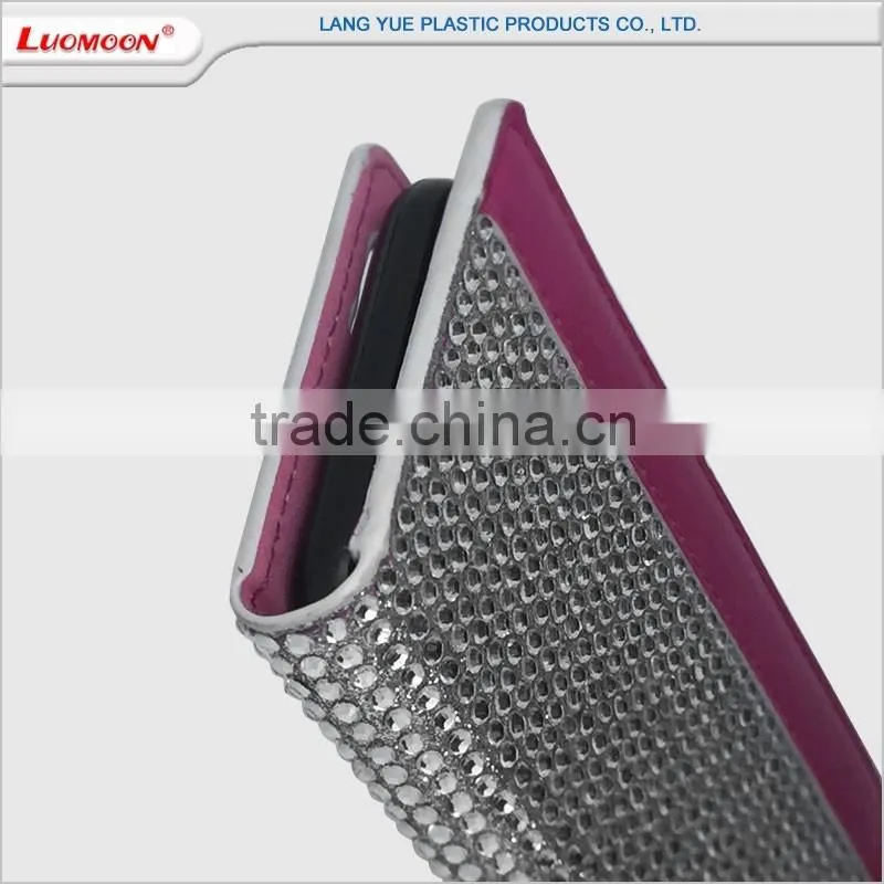contrast color diamond studded cell phone bumper and cover case for huawei p8 lite