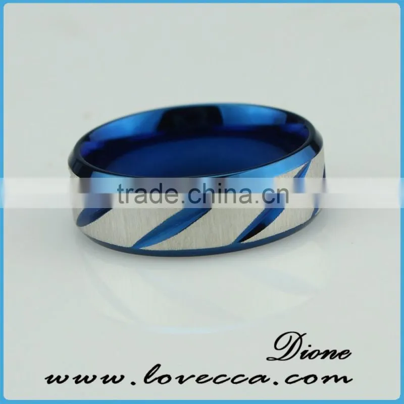 Custom men stainless steel jewelry ring inlay carbon firber finger rings