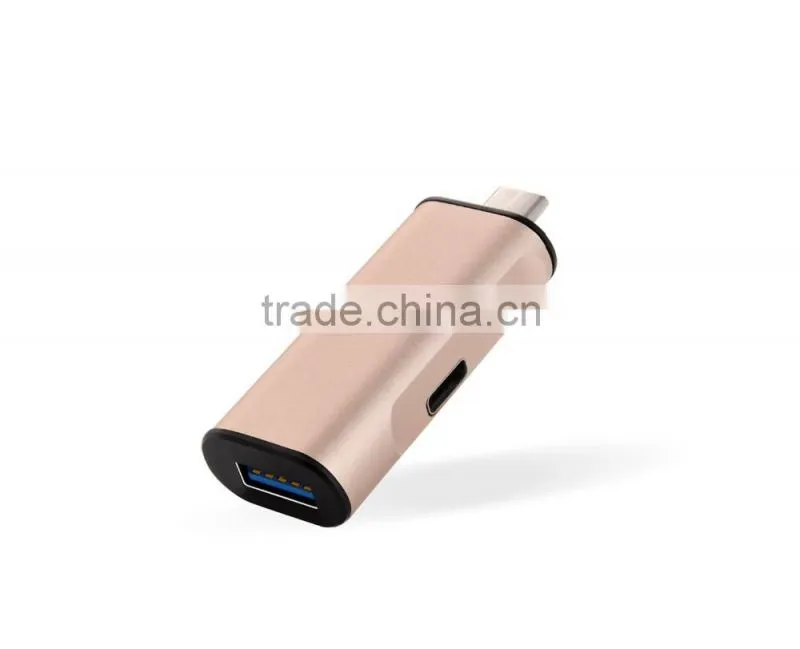 Sidiou Group USB Type-C Charging Adapter 1*USB 3.0 + 1* USB Type-C charging port with PD Function