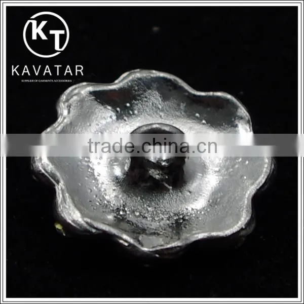 Good quality NK030 metal flower lead free metal shank rhinestone buttons