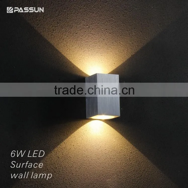 pure aluminum 2*1w 244lm led surface wall light