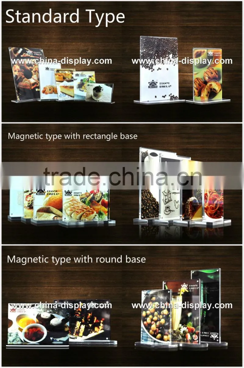 A4 acrylic romantic T shape menu holder