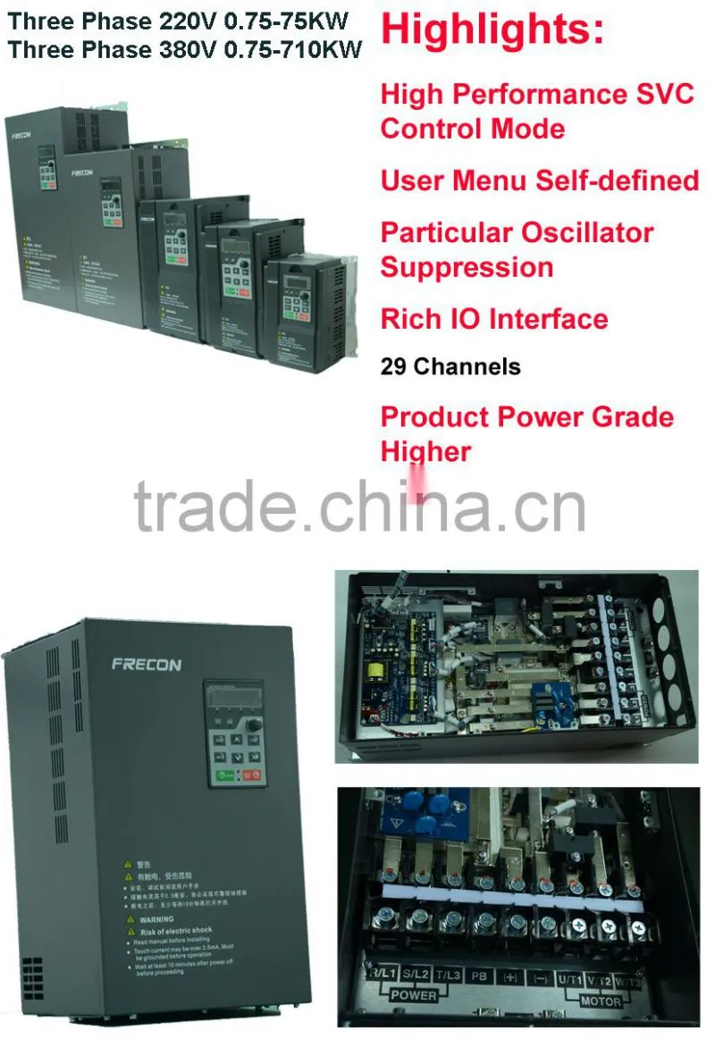 frequency inverter 90kw with vector control output frequency 0.00hz--600hz Factory