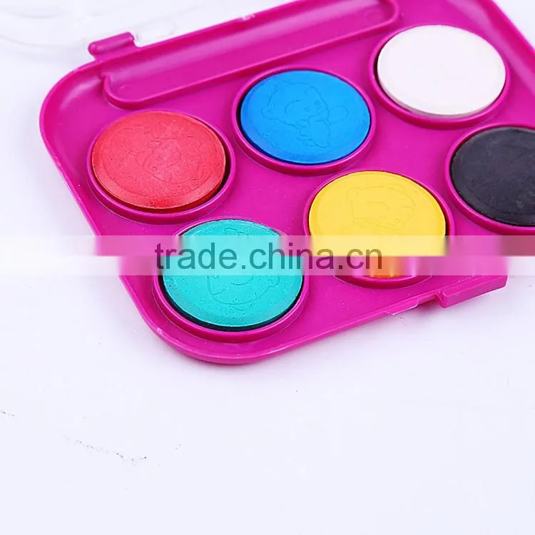 Cheap Price Wholesale 24mm*0.5mm 6Color Solid Watercolor Cake, School Stationery Watercolor Painting