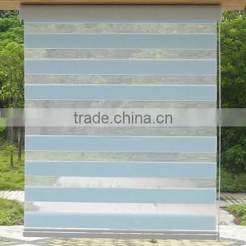 Double Layers Blue Rainbow Sheer Blinds