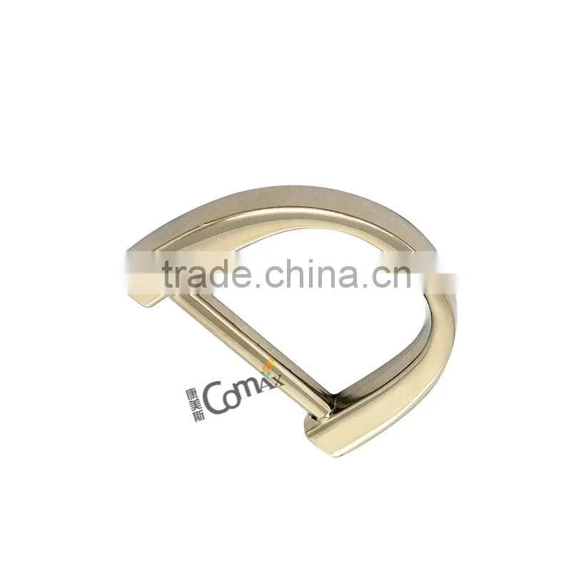 Zinc alloy gold handbag metal flat d ring