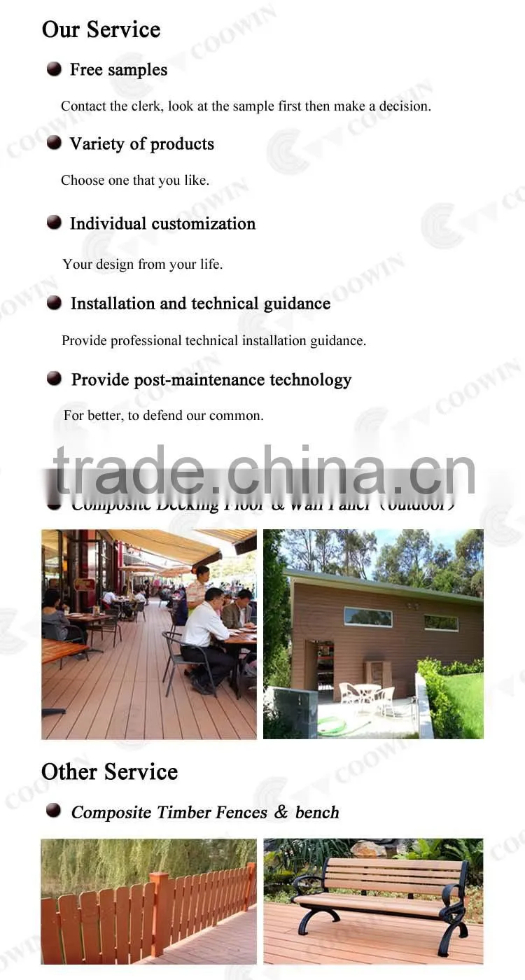 100% Recycled WPC Outdoor solid Decking for walkway