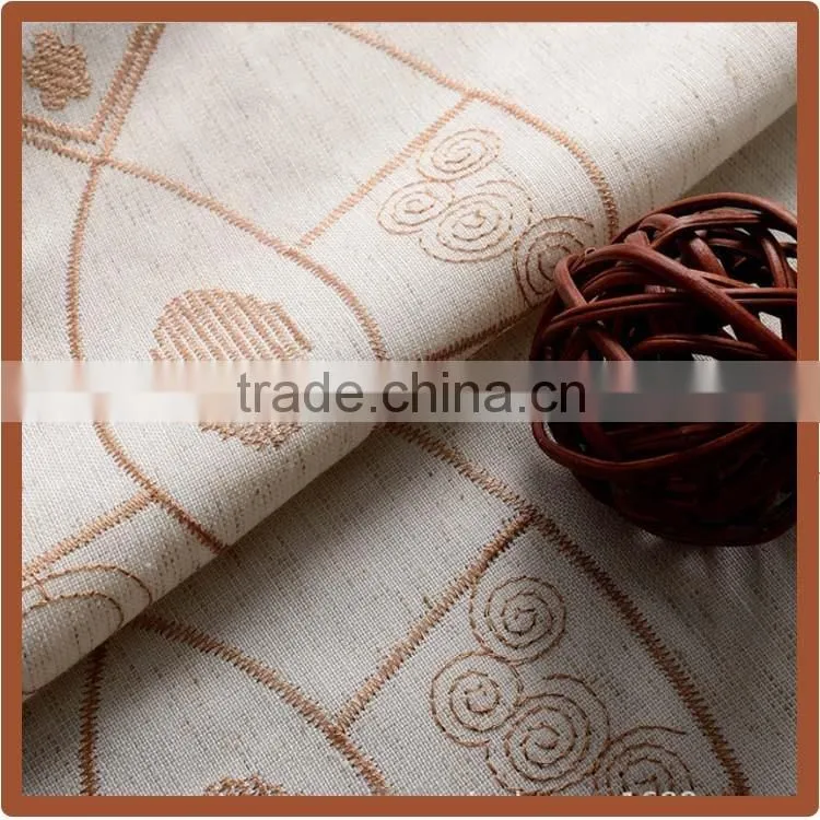 2016 hot sale Beautiful polycotton embroidery french window curtains fabric