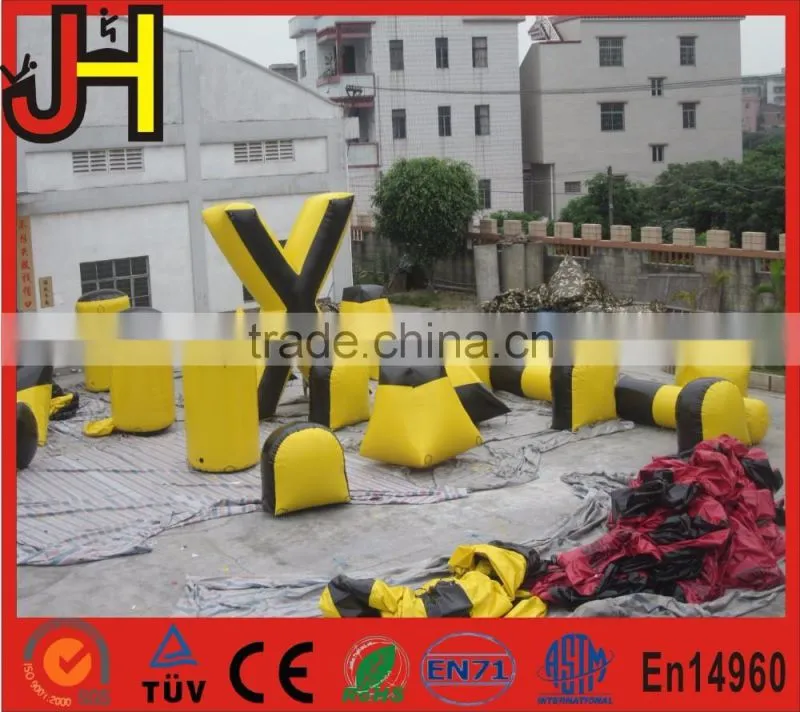 Black&Yellow 23 Pieces Cheap Millennium Field Inflatable Paintball Bunkers