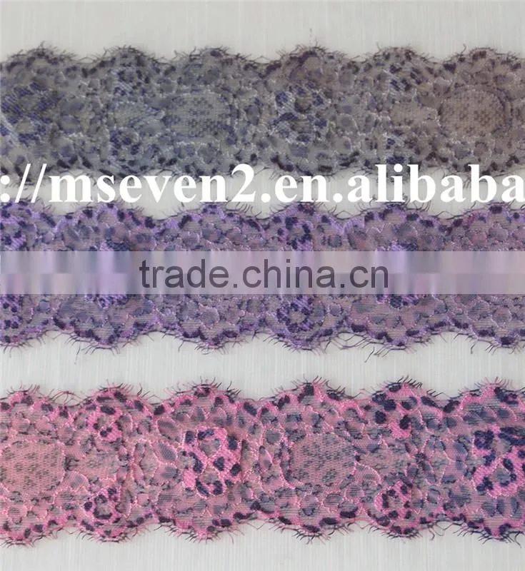 good looking 100% elastic spun lace eyelash lace trim in multiple color for choosing