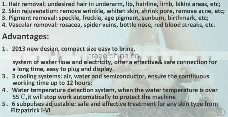 2013 the newest professional SHR ipl equipment hair removal