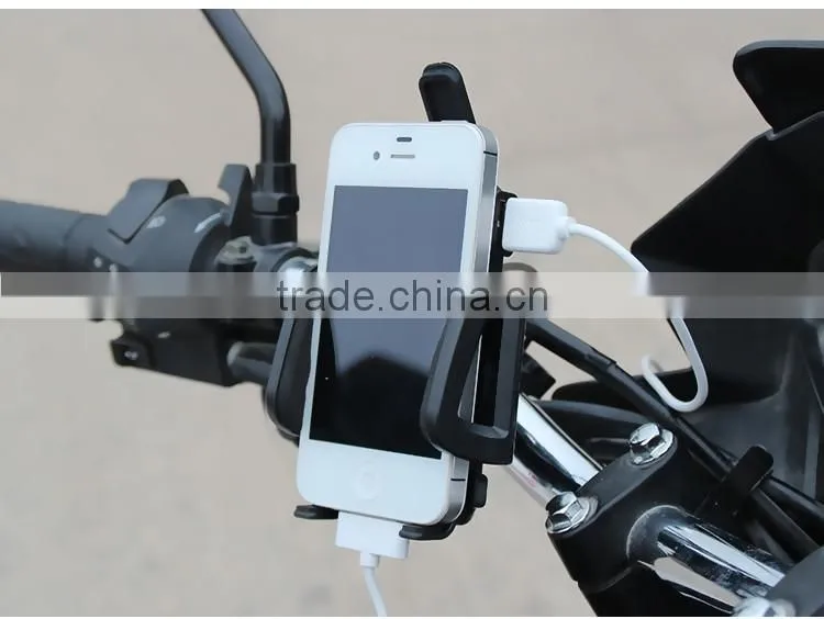 Motorcycle usb mobile phone charger with phone mount holder