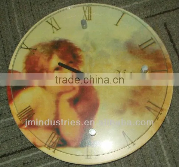 Antique Home Decorative Wooden Angel Themed Wall Clock