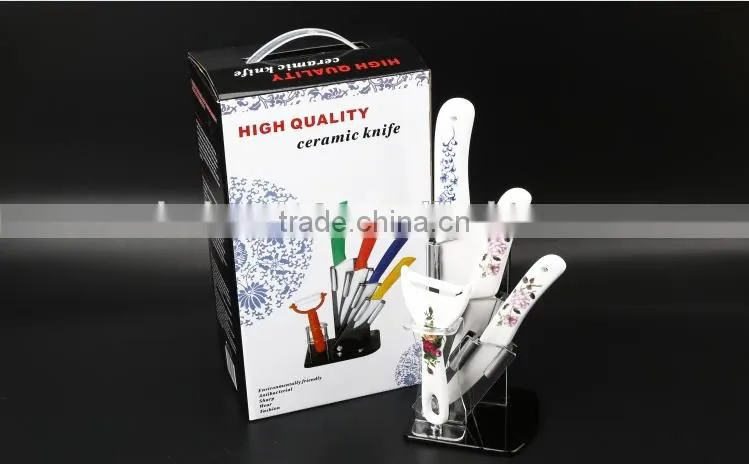 Kitchen ceramic knife with holder set