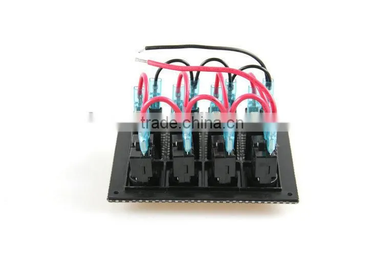 4 GANG On Off Rorcker Switches Panel with Breaker back