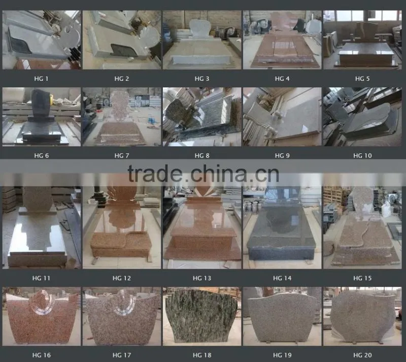 Carved G687 granite tombstones with competitive price