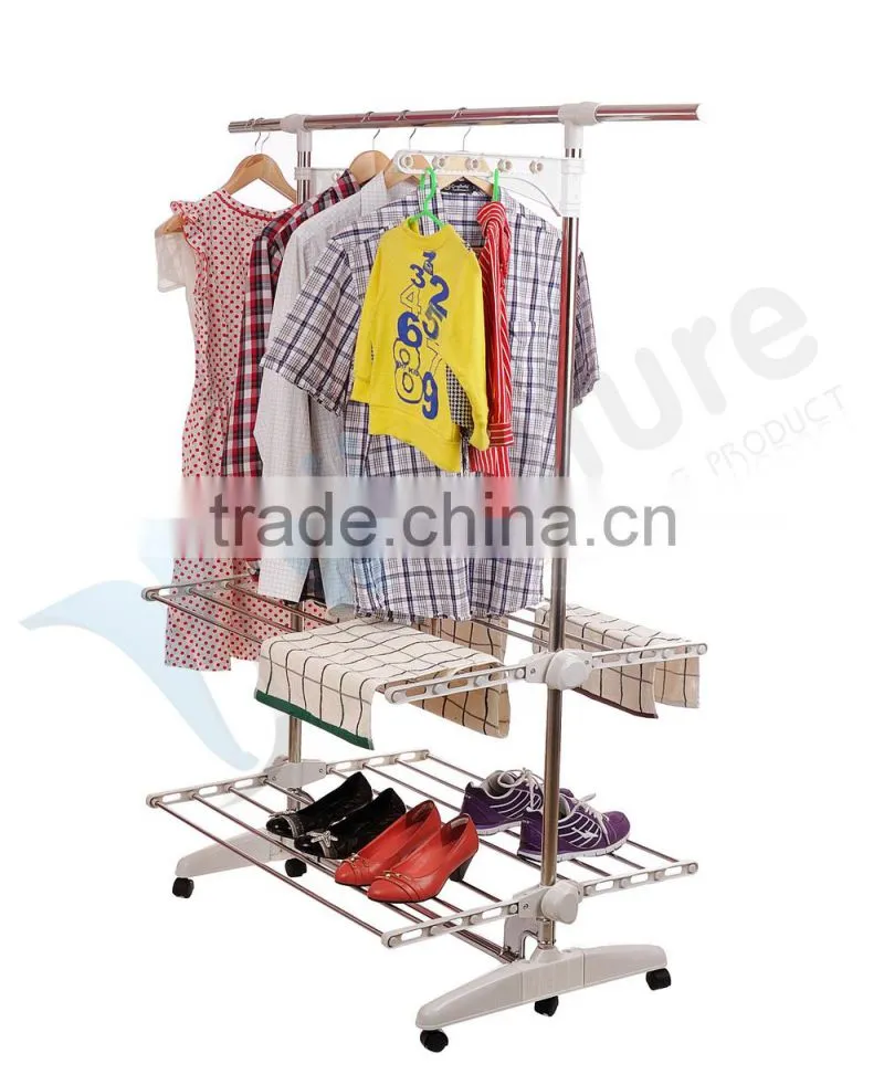 Vivinature Foldable 2 Layers Drying Rack Laundary Clothes Hanger