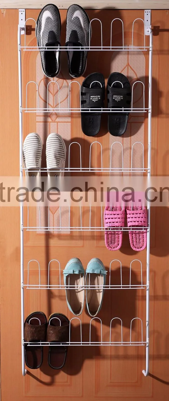 over the door shoe storage rack with metal wire for 40 pairs