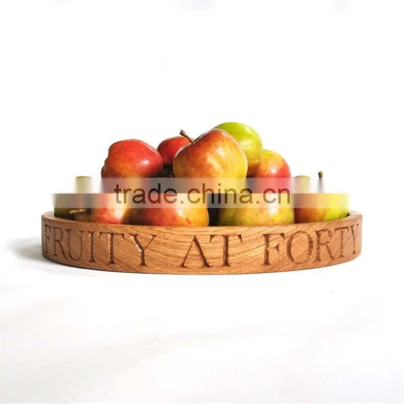 Rounded Wooden Tray Wooden Fruit Plate